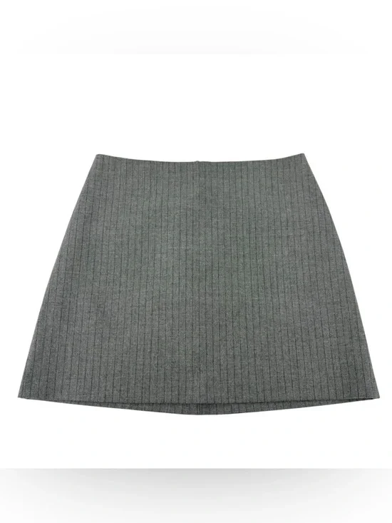 Aritzia Wilfred Classic Mini Skirt Grey Stripe Size 4 NWT A Line High Rise Chic - Picture 11 of 15